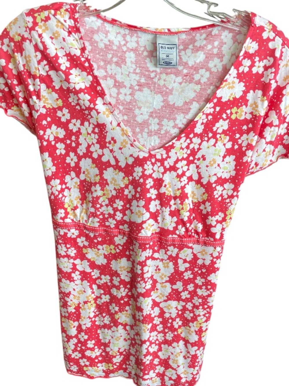 Old navy summer floral maternity shirt size s/m colorful shirt sleeved top